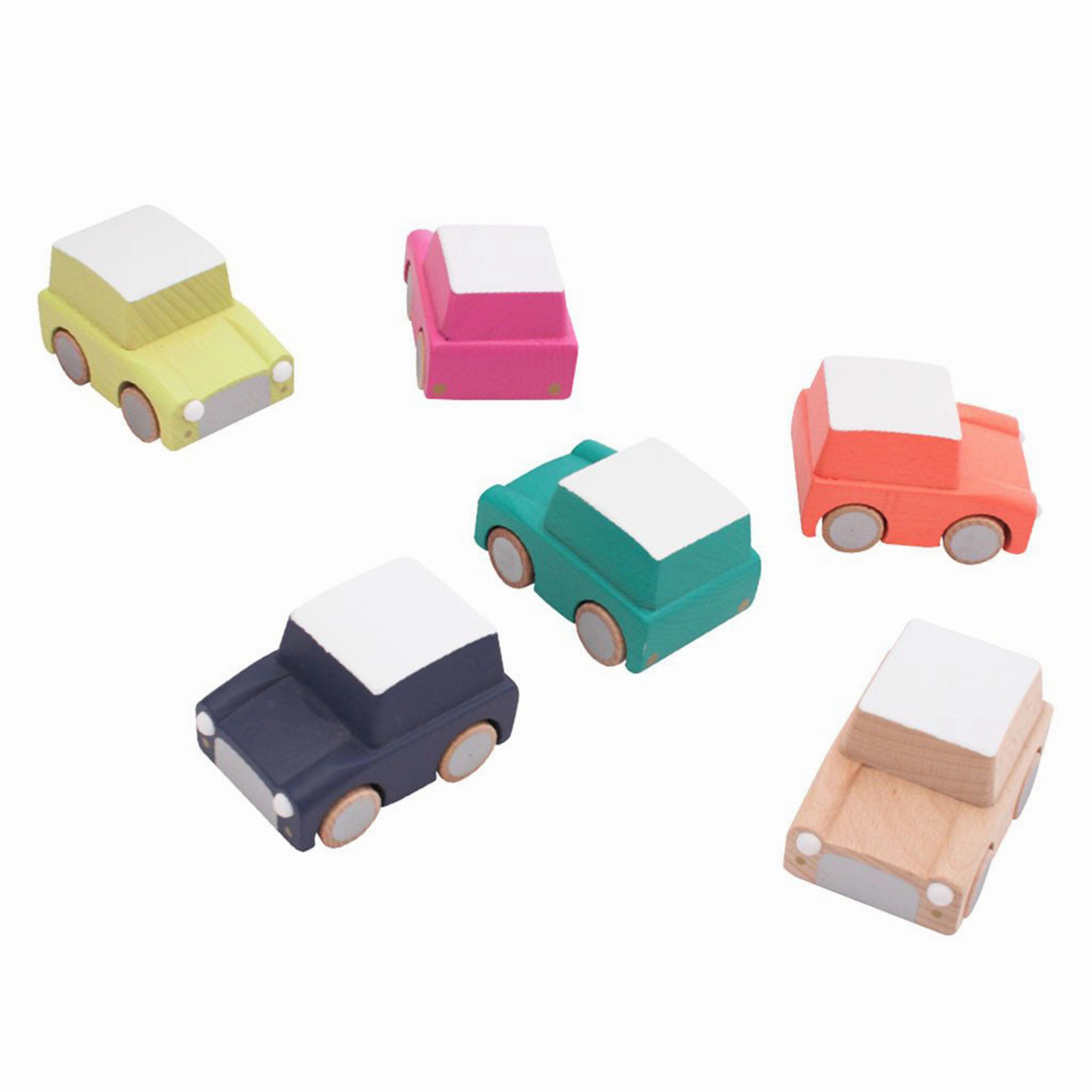 kiko  & gg* Kuruma Classic Wooden Wind Up Car Yellow