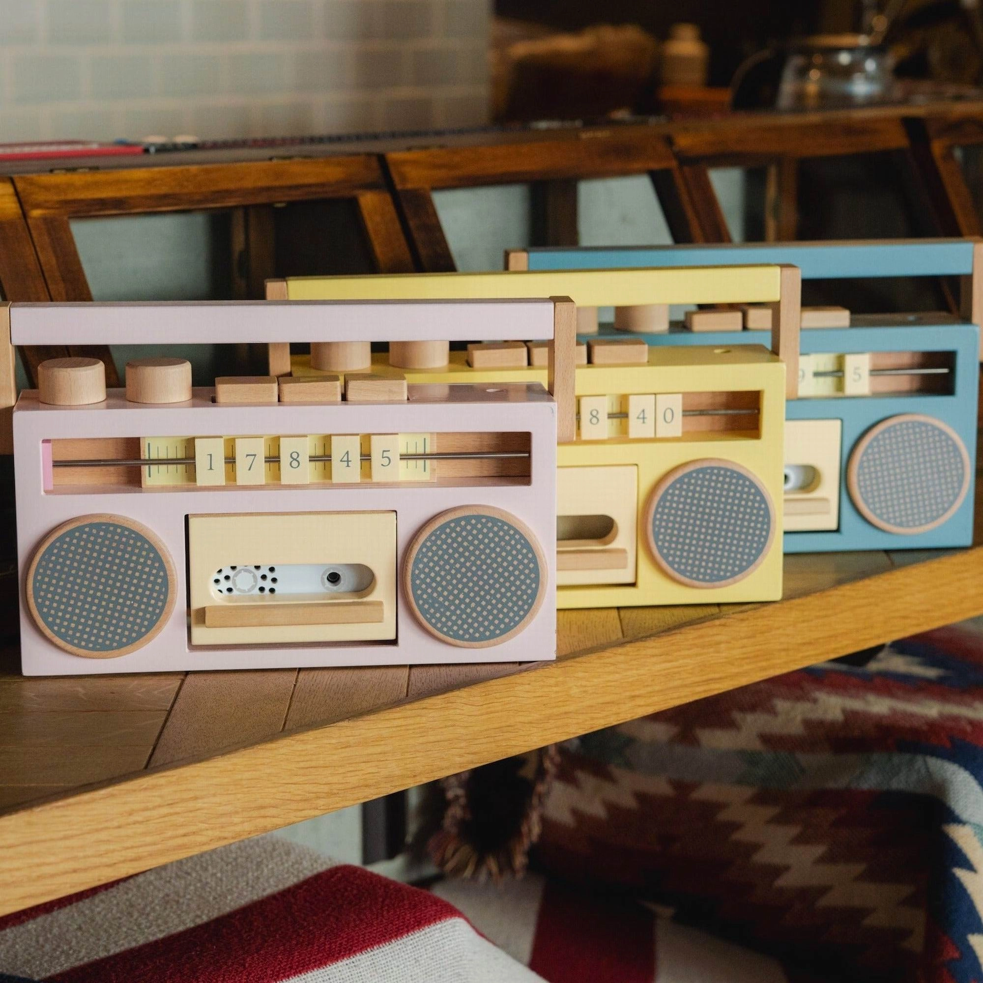 kiko  & gg* Tape Recorder ?Wooden Toy Recorder- (Blue)
