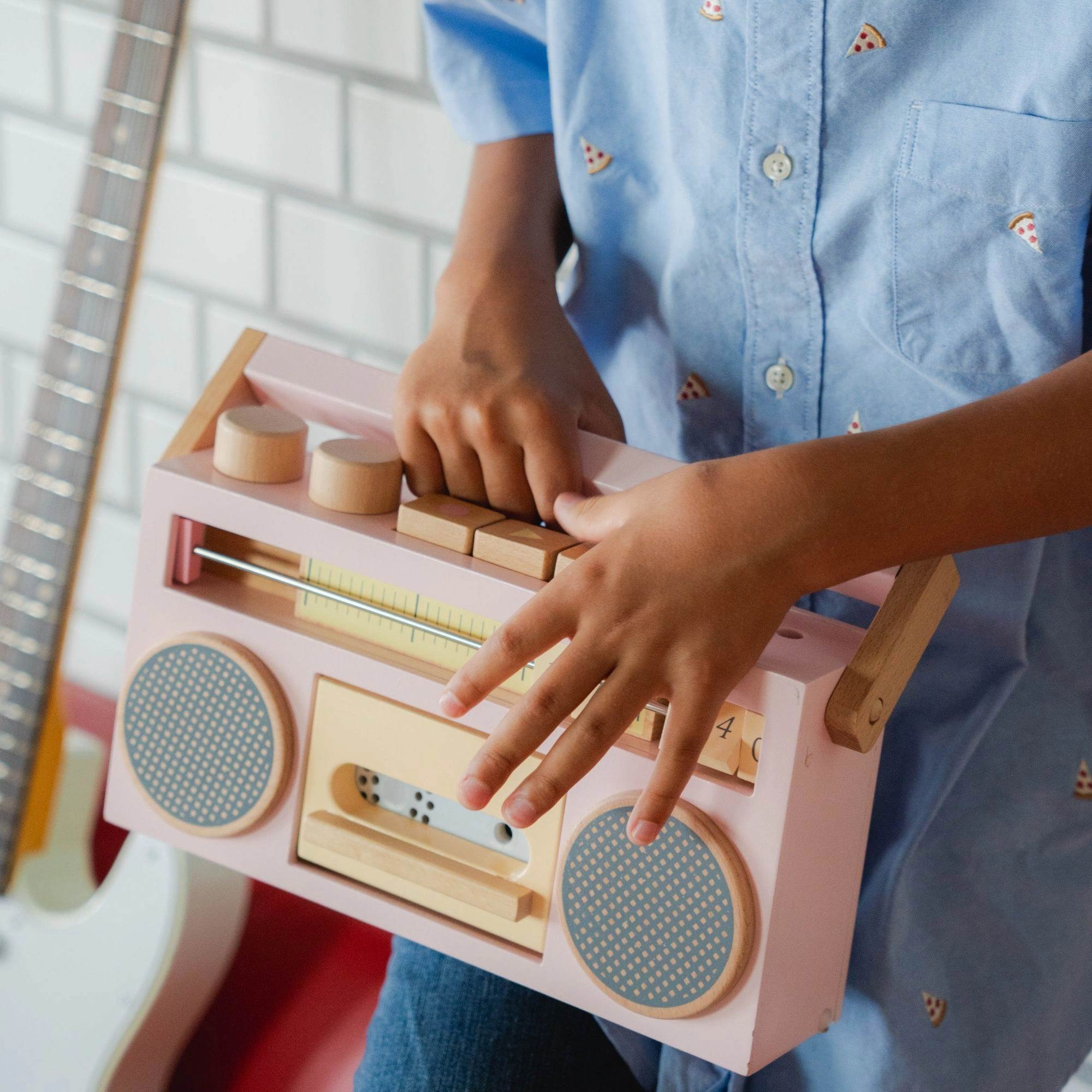 kiko  & gg* Tape Recorder ?Wooden Toy Recorder- (Pink)