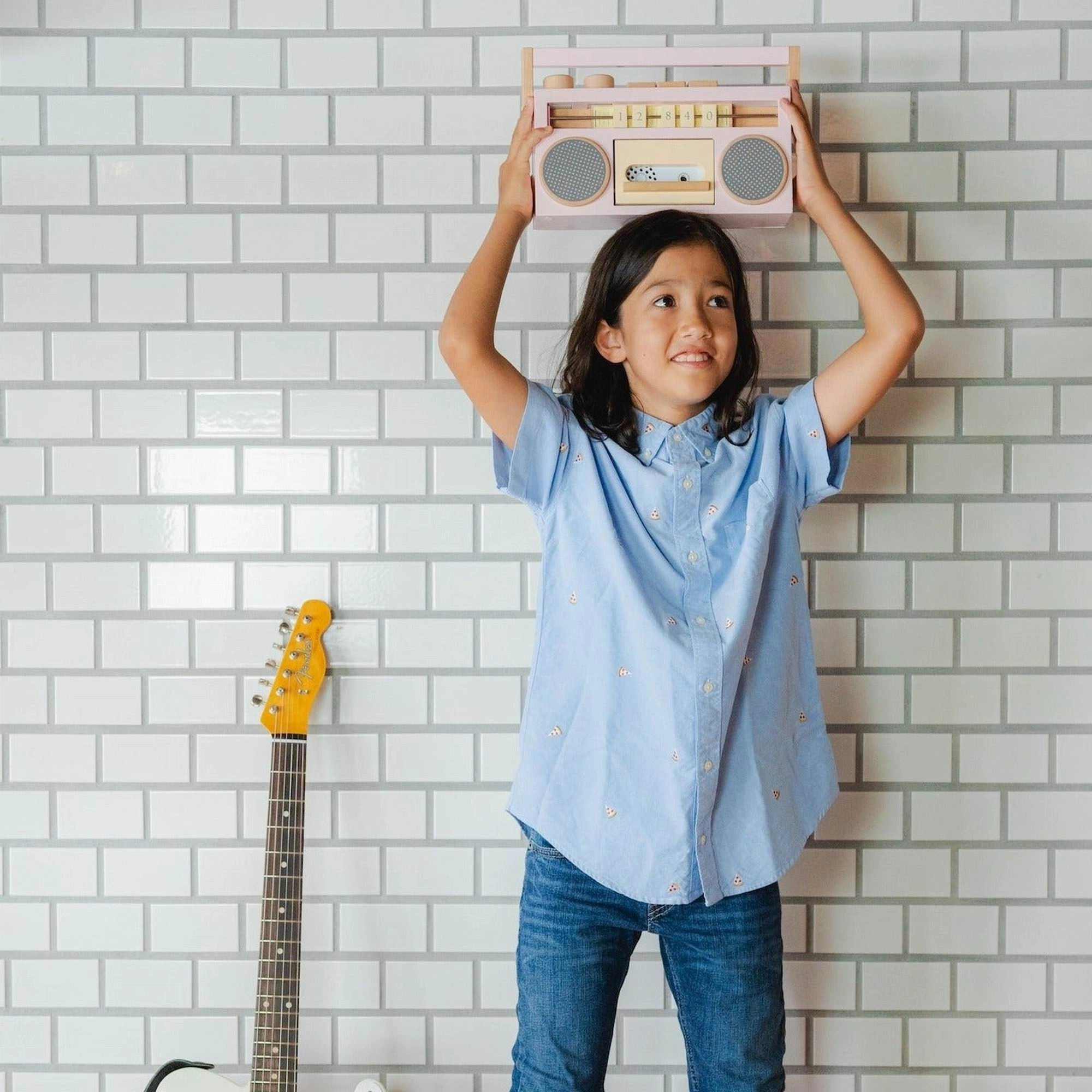 kiko  & gg* Tape Recorder ?Wooden Toy Recorder- (Pink)