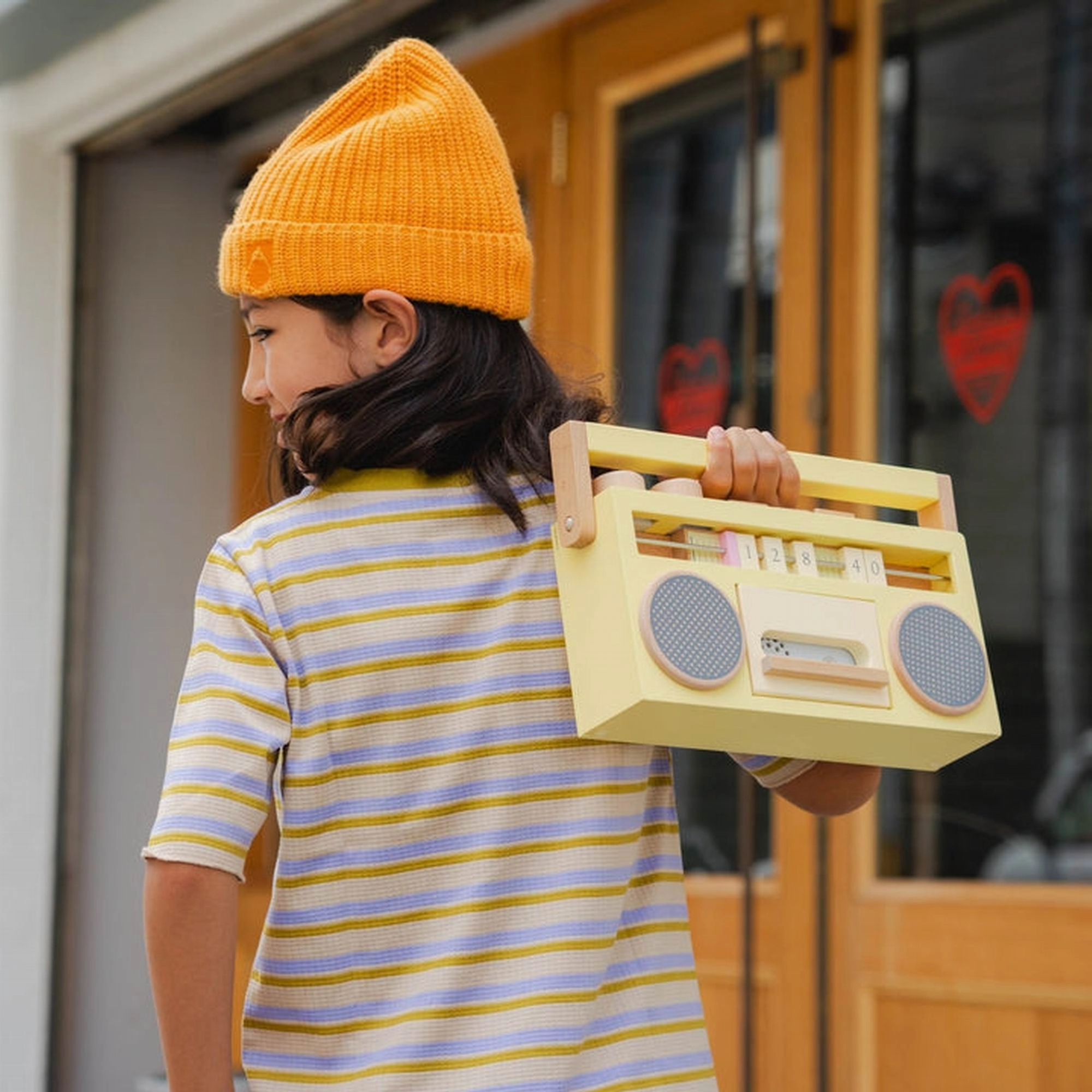 kiko  & gg* Tape Recorder  Wooden Toy Recorder- (Yellow)