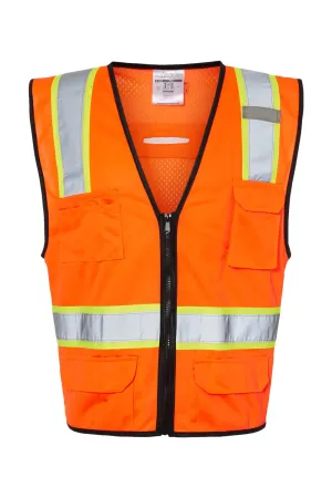 Kishigo Mens 6 Pocket Contrast Class 2 Vest - Orange