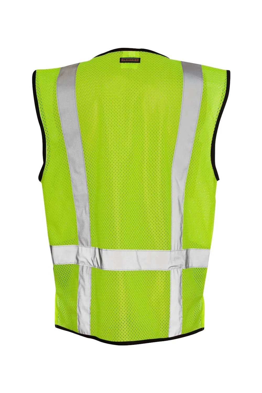 Kishigo Mens Black Bottom Mesh Class 2 Vest - Lime Green