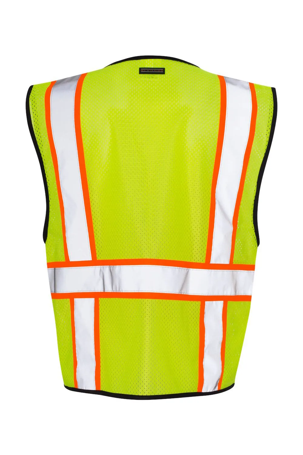 Kishigo Mens Economy Contrasting Vest w/ Zippered Front - Lime Green