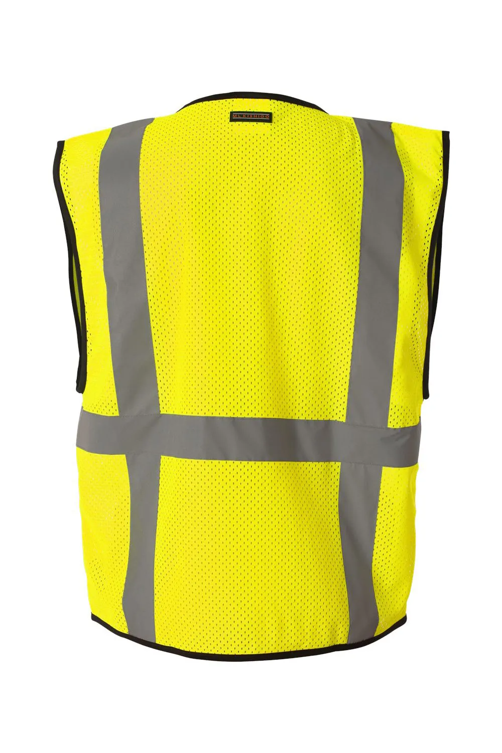Kishigo Mens Economy Mesh 6 Pocket Vest - Lime Green