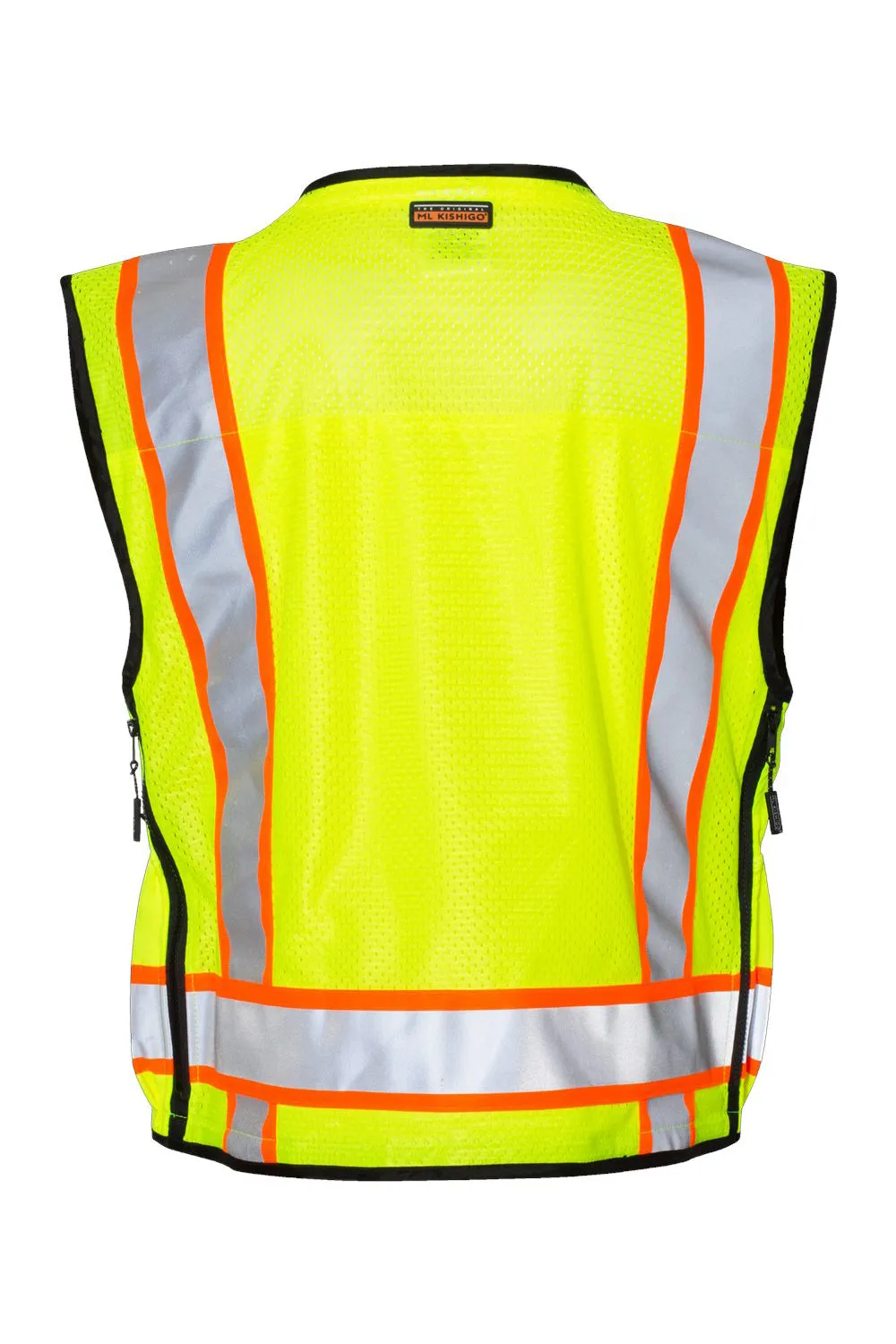 Kishigo Mens Professional Surveyors Vest - Lime Green Clothing Kishigo