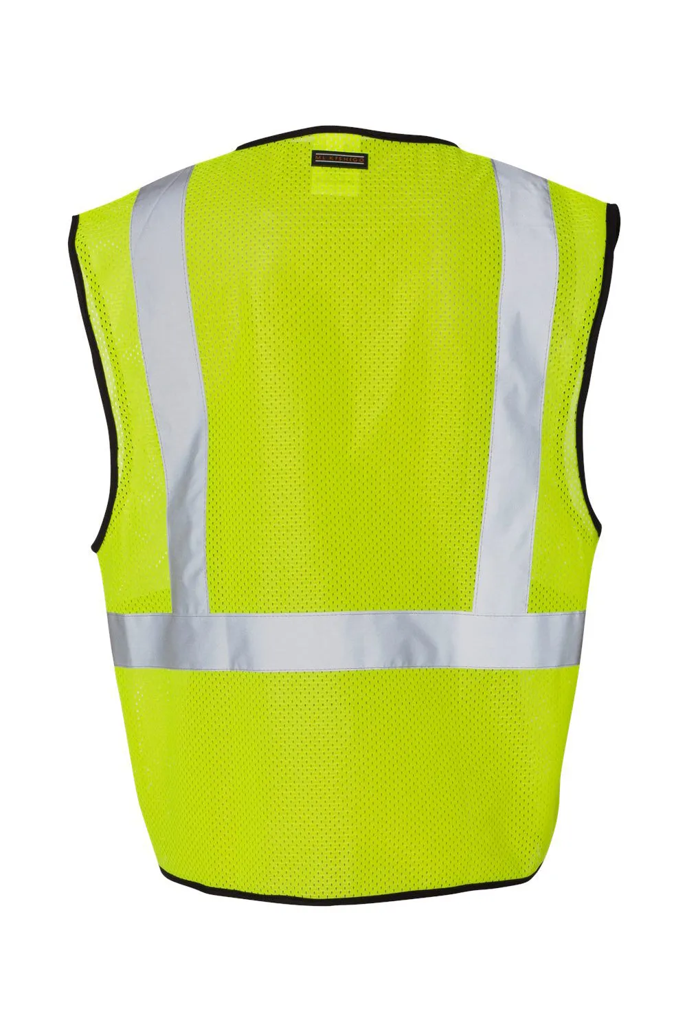 Kishigo Mens Single Pocket Zipper Mesh Class 2 Vest - Lime Green