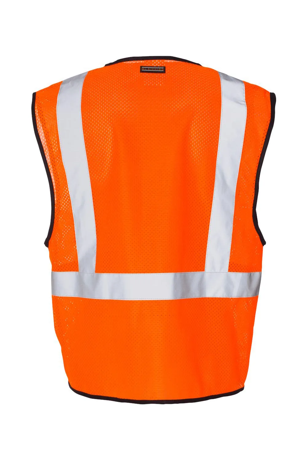 Kishigo Mens Single Pocket Zipper Mesh Class 2 Vest - Orange
