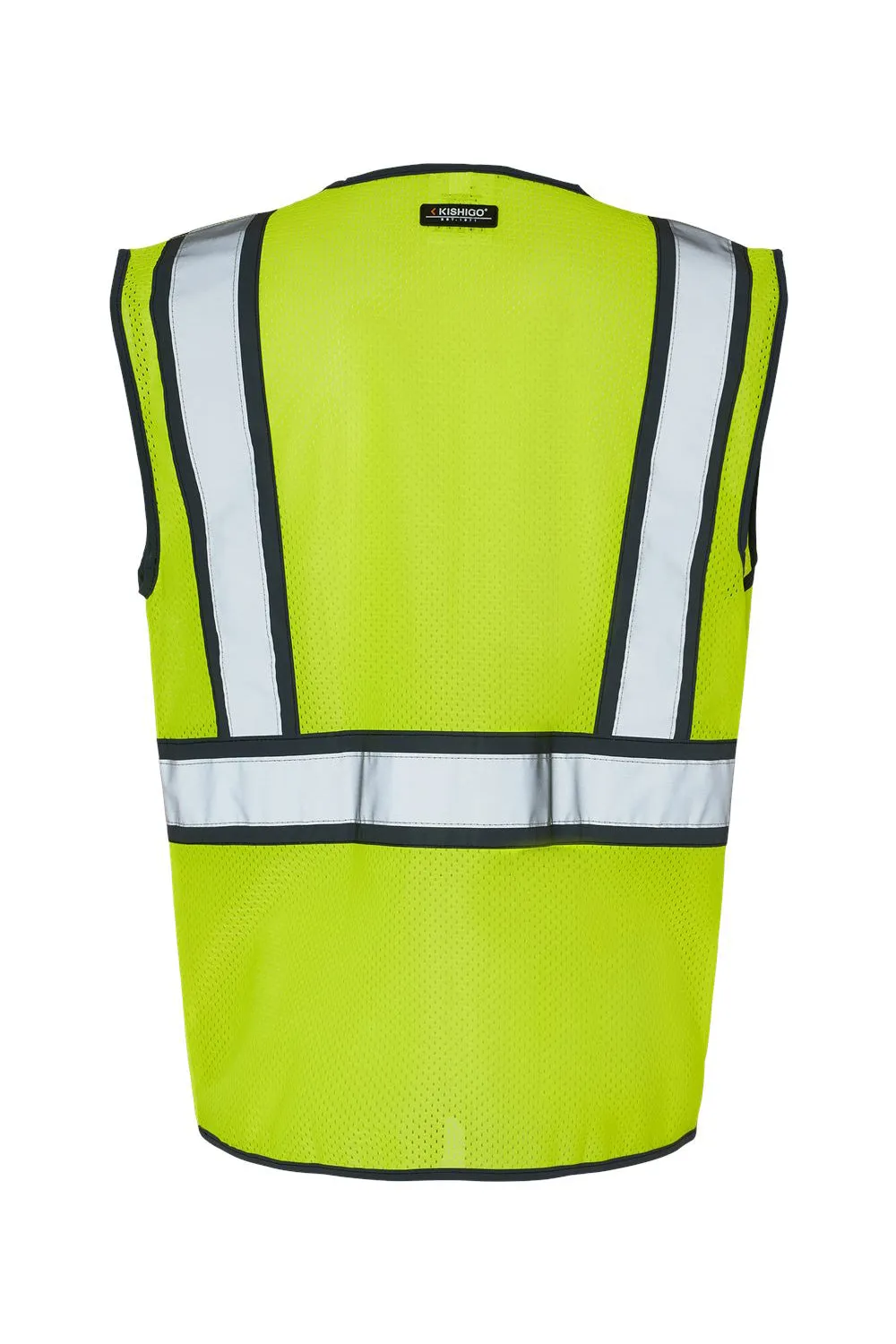 Kishigo Mens Standard Contrast Vest - Lime Green/Black
