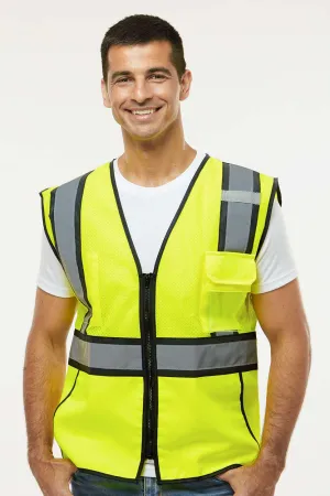 Kishigo Mens Standard Contrast Vest - Lime Green/Black