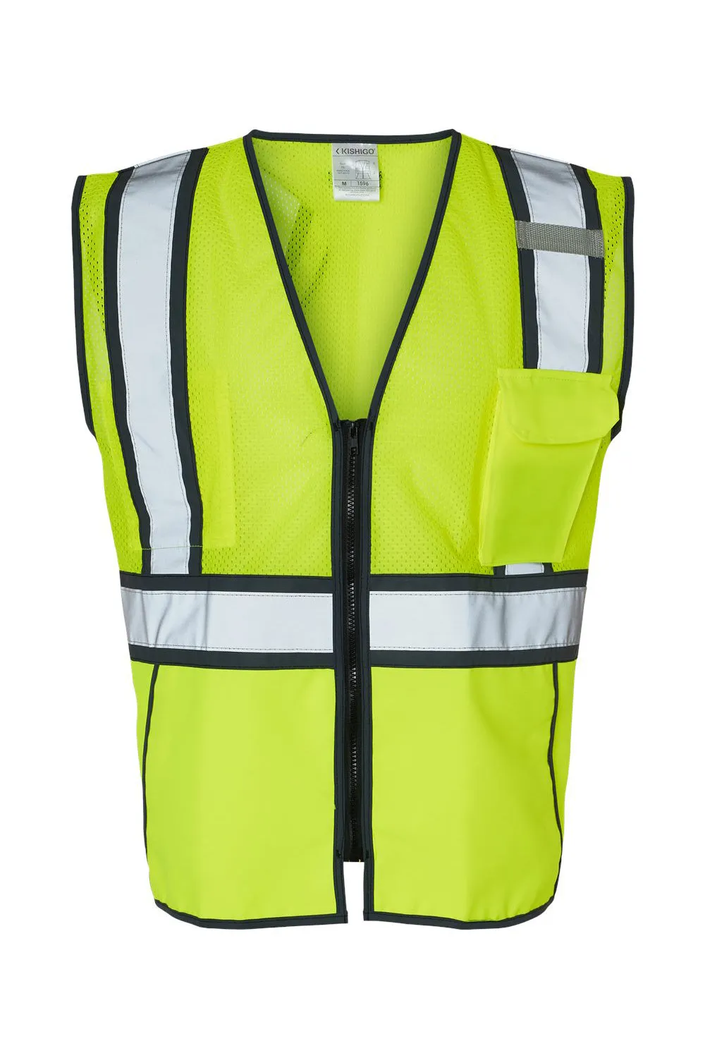 Kishigo Mens Standard Contrast Vest - Lime Green/Black