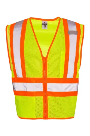 Kishigo Mens Ultra Cool Contrasting Mesh Vest - Lime Green