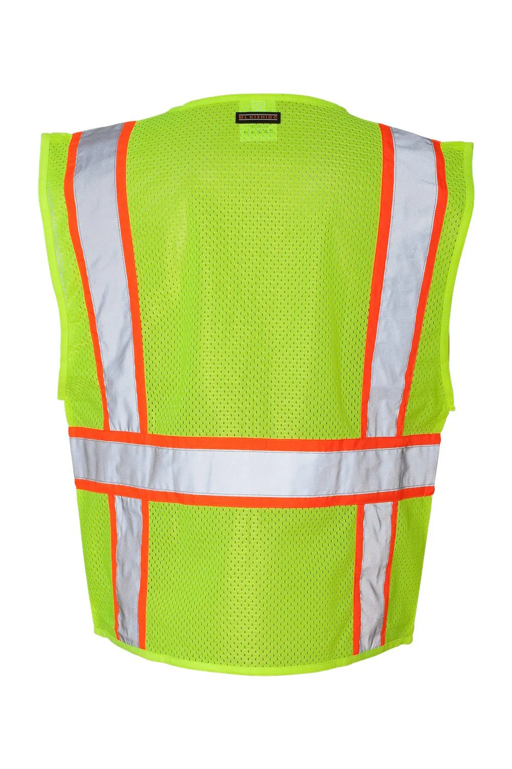 Kishigo Mens Ultra Cool Solid Front Vest w/ Mesh Back - Lime Green