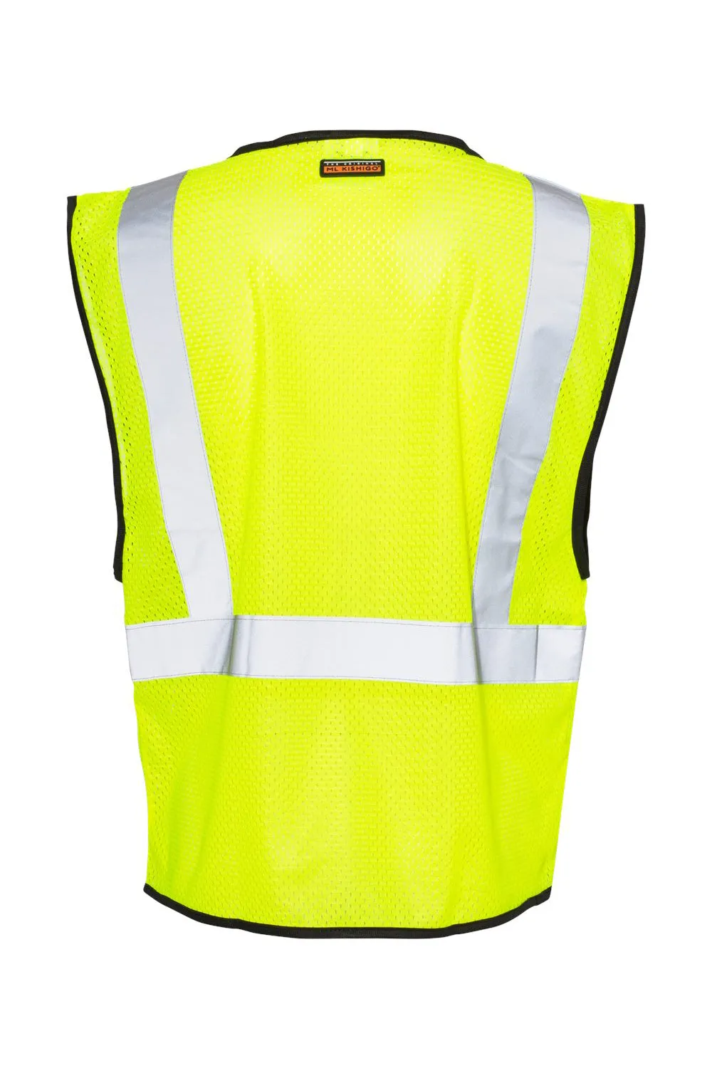 Kishigo Mens Zippered Mesh Economy Class 2 Vest - Lime Green