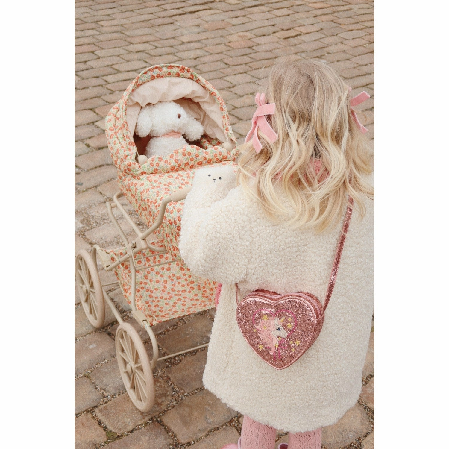 Konges Sl?jd Ma Grande Cerise Pink Glitter Doll Pram
