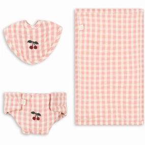 Konges Sl?jd Powder Pink Check Doll Nursery Set