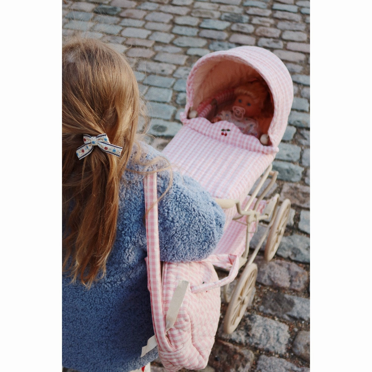 Konges Sl?jd Powder Pink Check Doll Pram