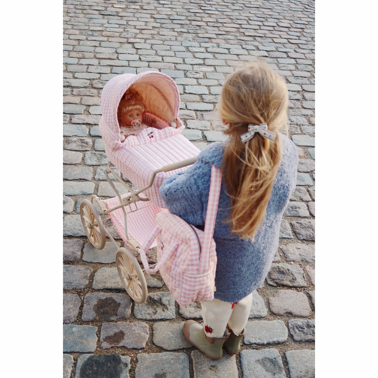 Konges Sl?jd Powder Pink Check Doll Pram