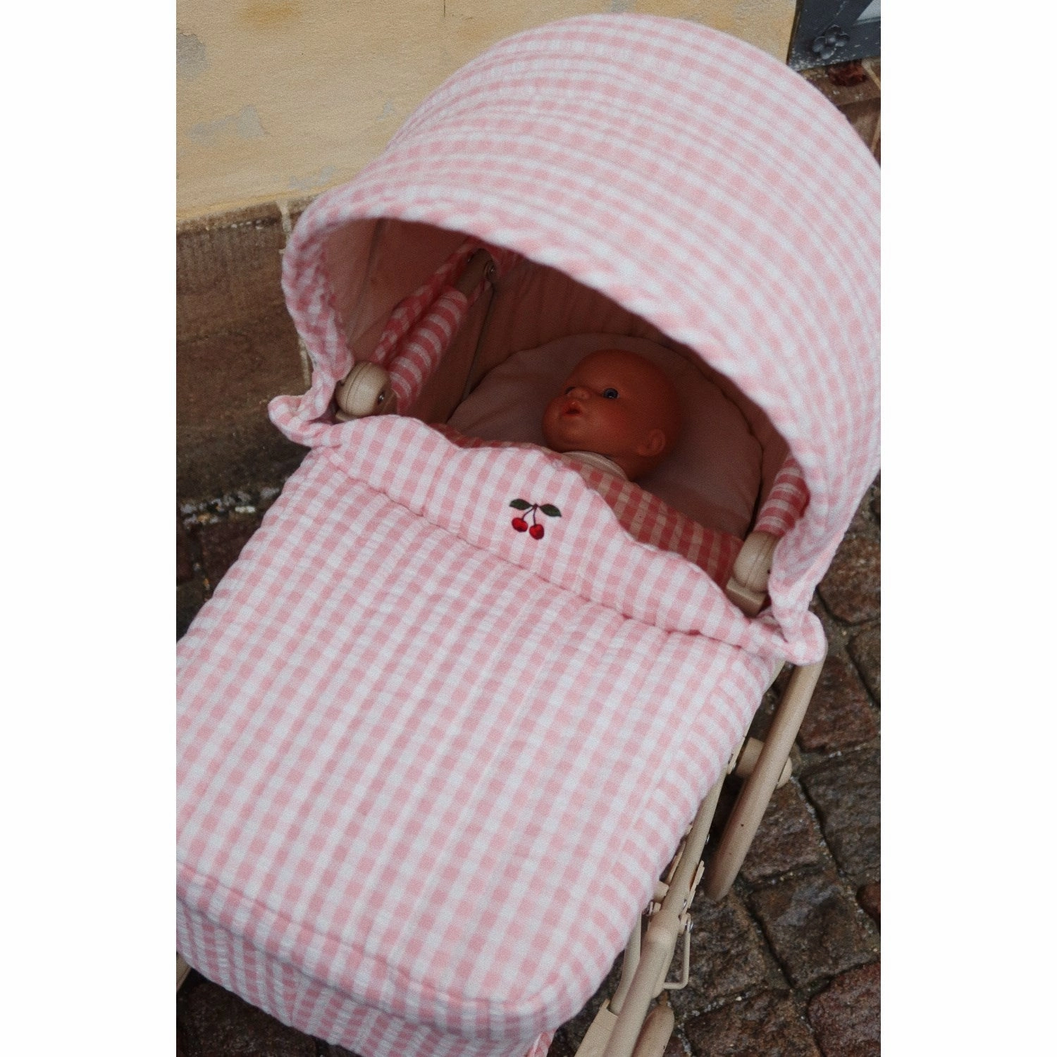 Konges Sl?jd Powder Pink Check Doll Pram