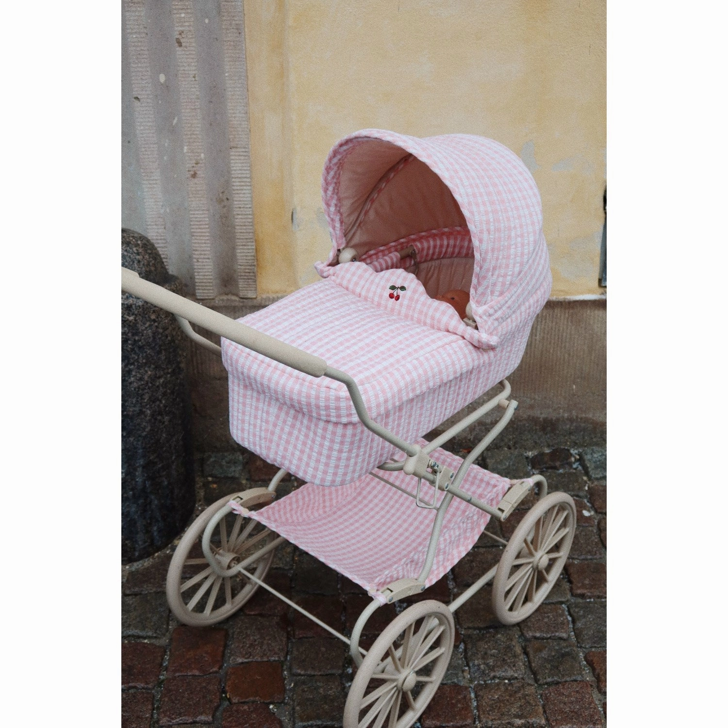 Konges Sl?jd Powder Pink Check Doll Pram
