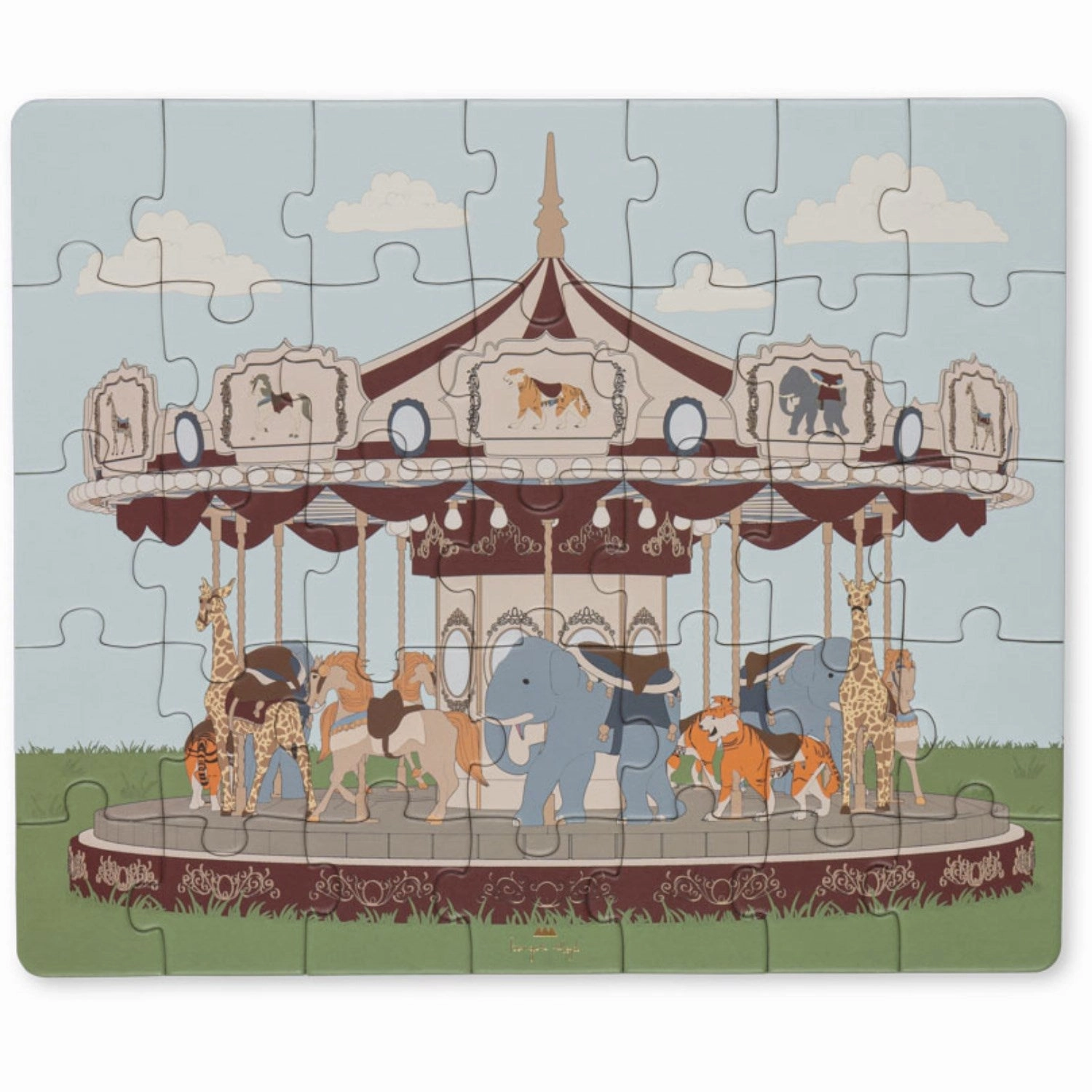Konges Sljd Multi Cardboard 35 Pcs Puzzle Carousel Fsc