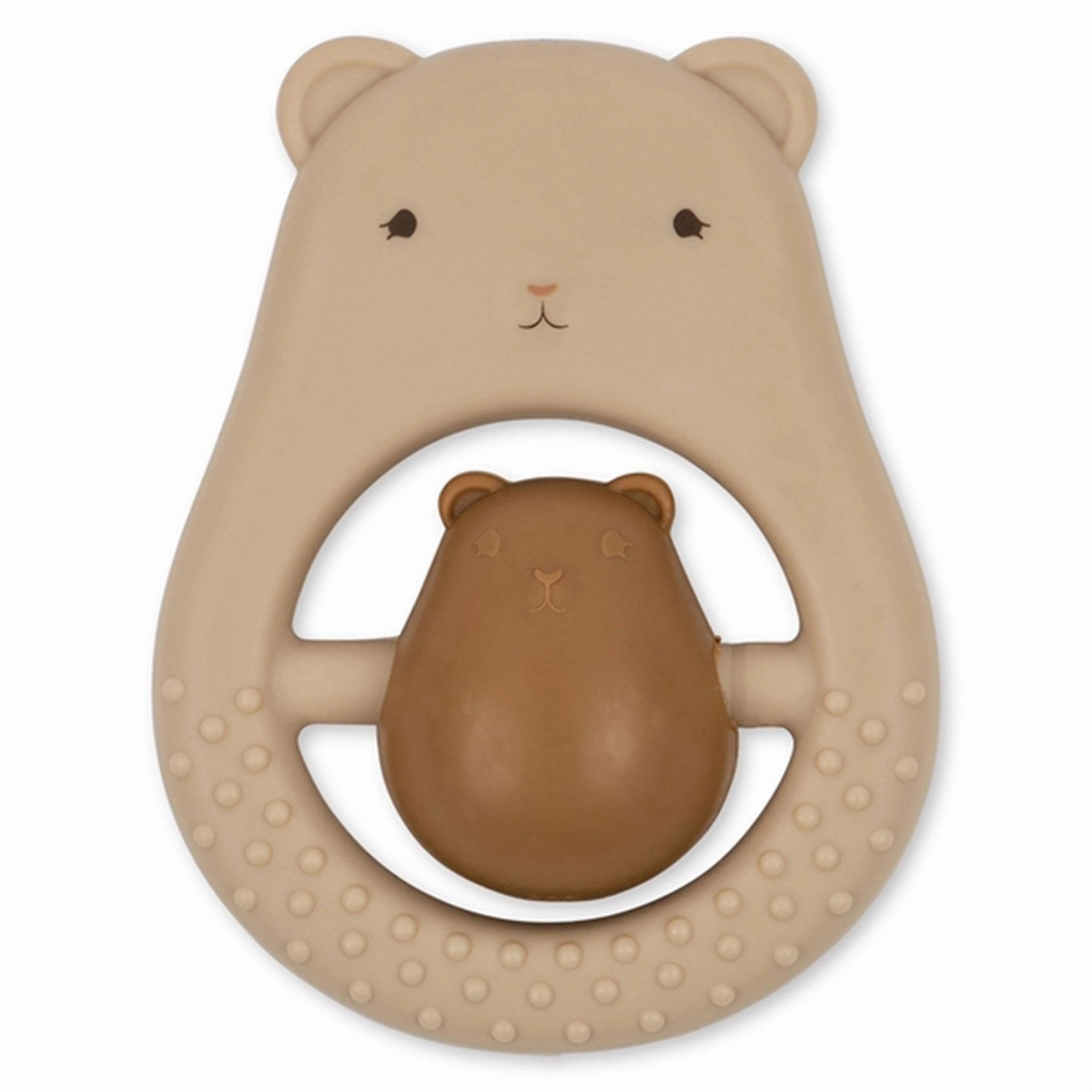 Konges Sljd Teeth Soother Silicone Teddy Creme