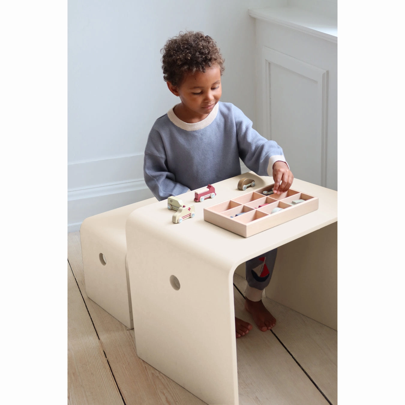 Konges Sljd Wooden Mini Cars 9 pcs FSC Beige