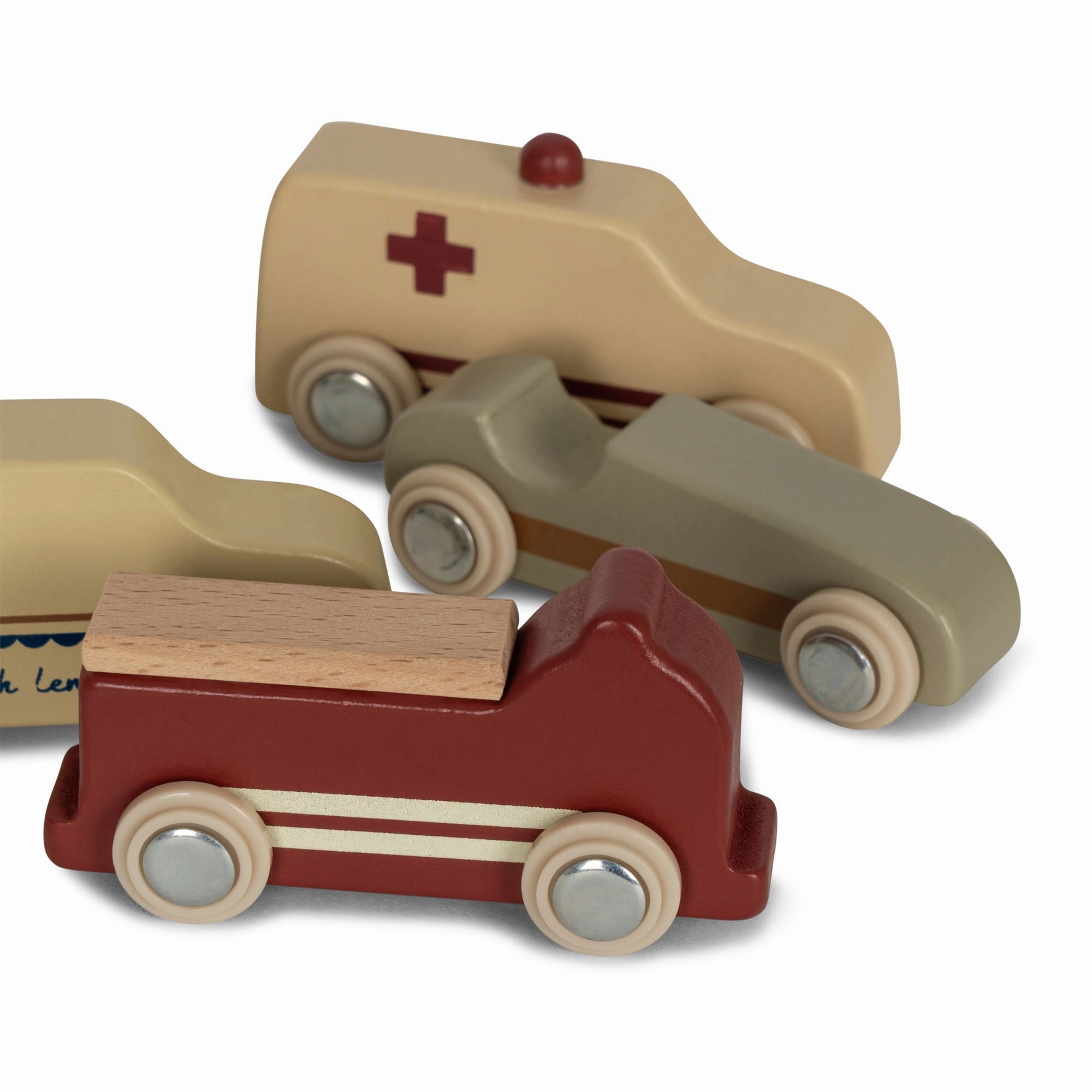 Konges Sljd Wooden Mini Cars 9 pcs FSC Beige