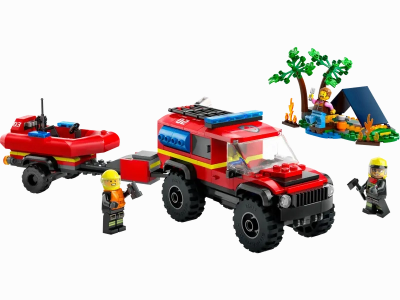 LEGO CITY 4x4 Fire Truck with Rescue Boat 60412