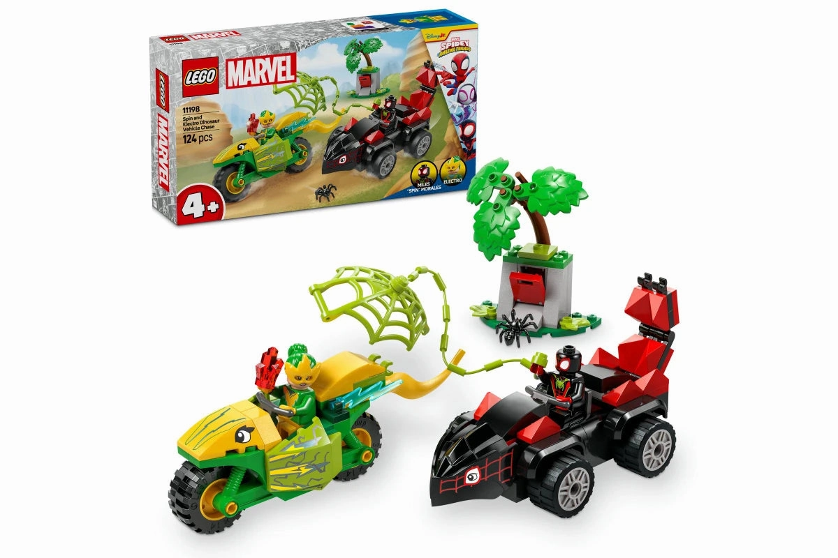 LEGO Marvel Spin and Electro Dinosaur Vehicle Chase 11198