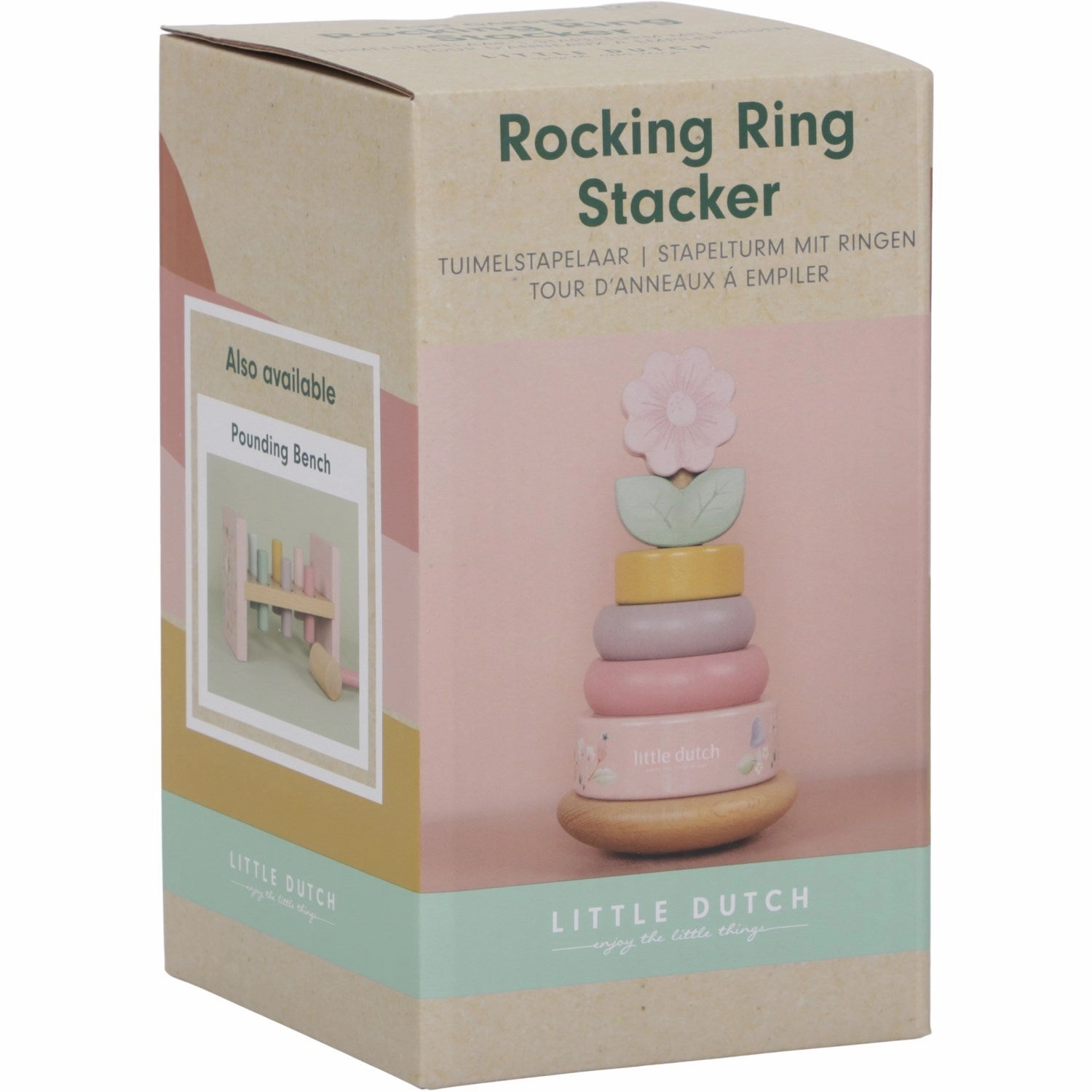 Little Dutch Fairy Garden Pink Rocking Ring Stacker