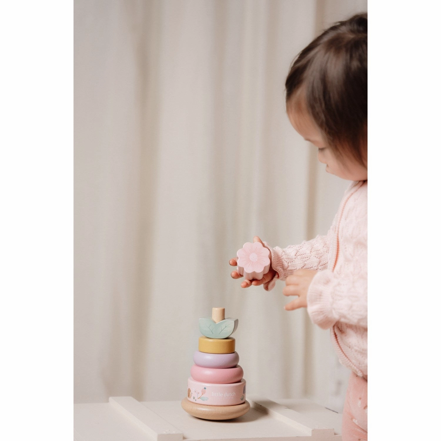 Little Dutch Fairy Garden Pink Rocking Ring Stacker