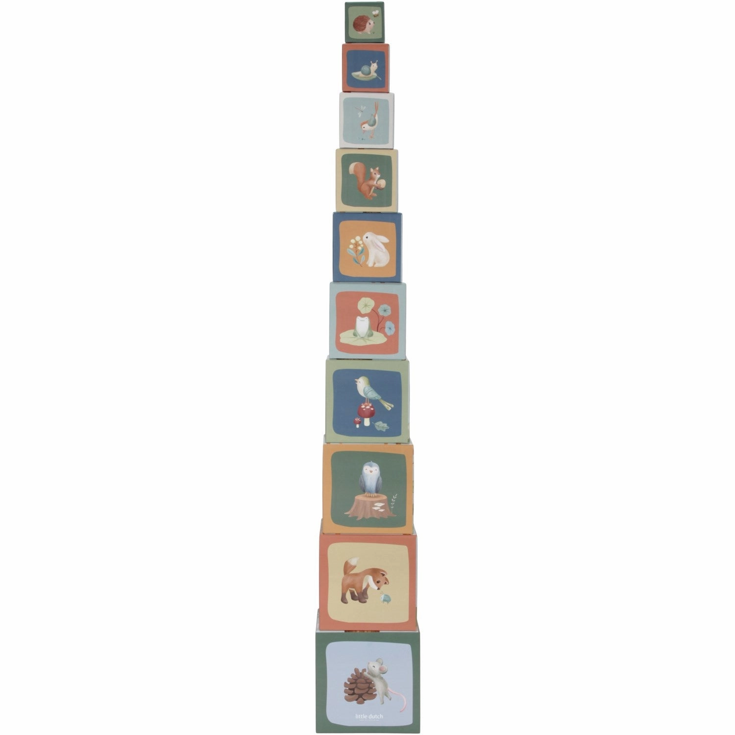 Little Dutch Forest Friends Blue Stacking Blocks Cardboard