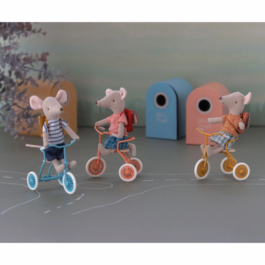 Maileg Abri  Tricycle, Mouse - Coral