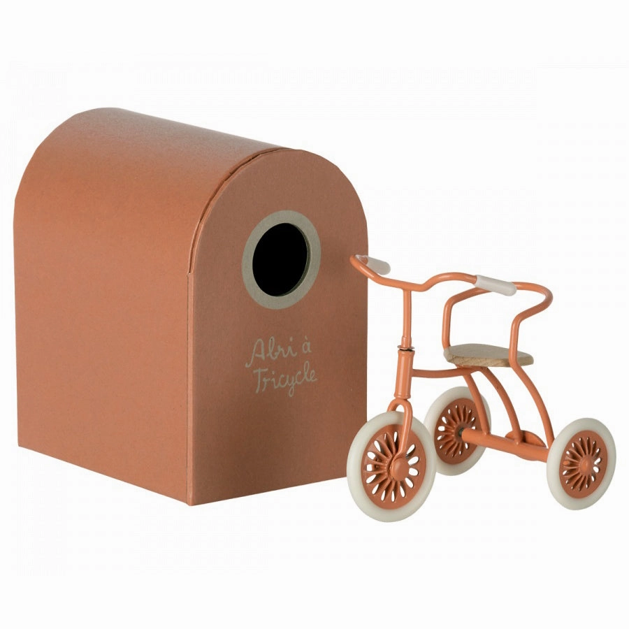 Maileg Abri  Tricycle, Mouse - Coral