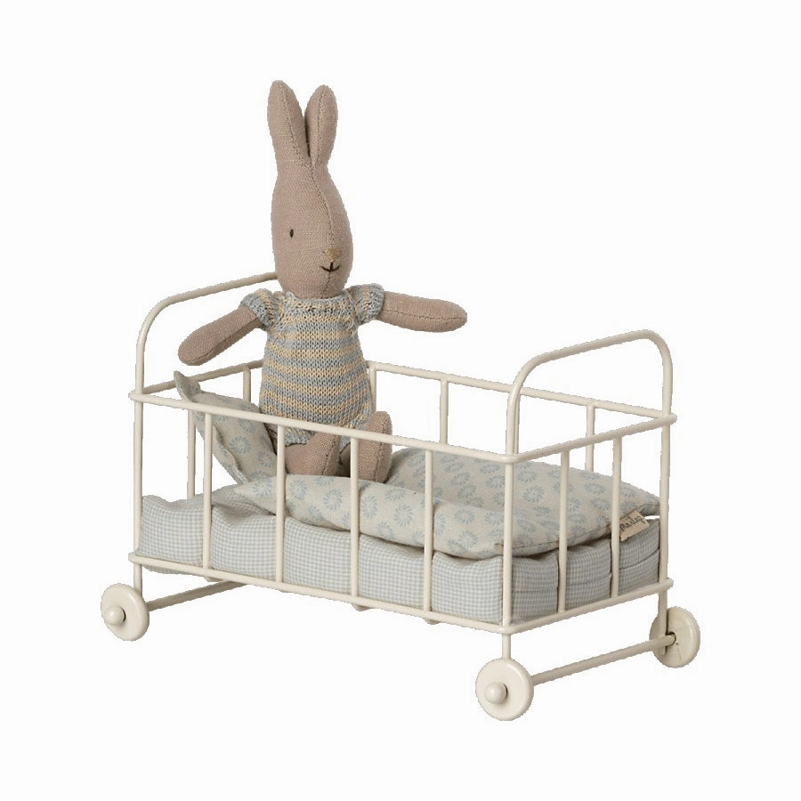Maileg Cot Bed, Micro - Blue