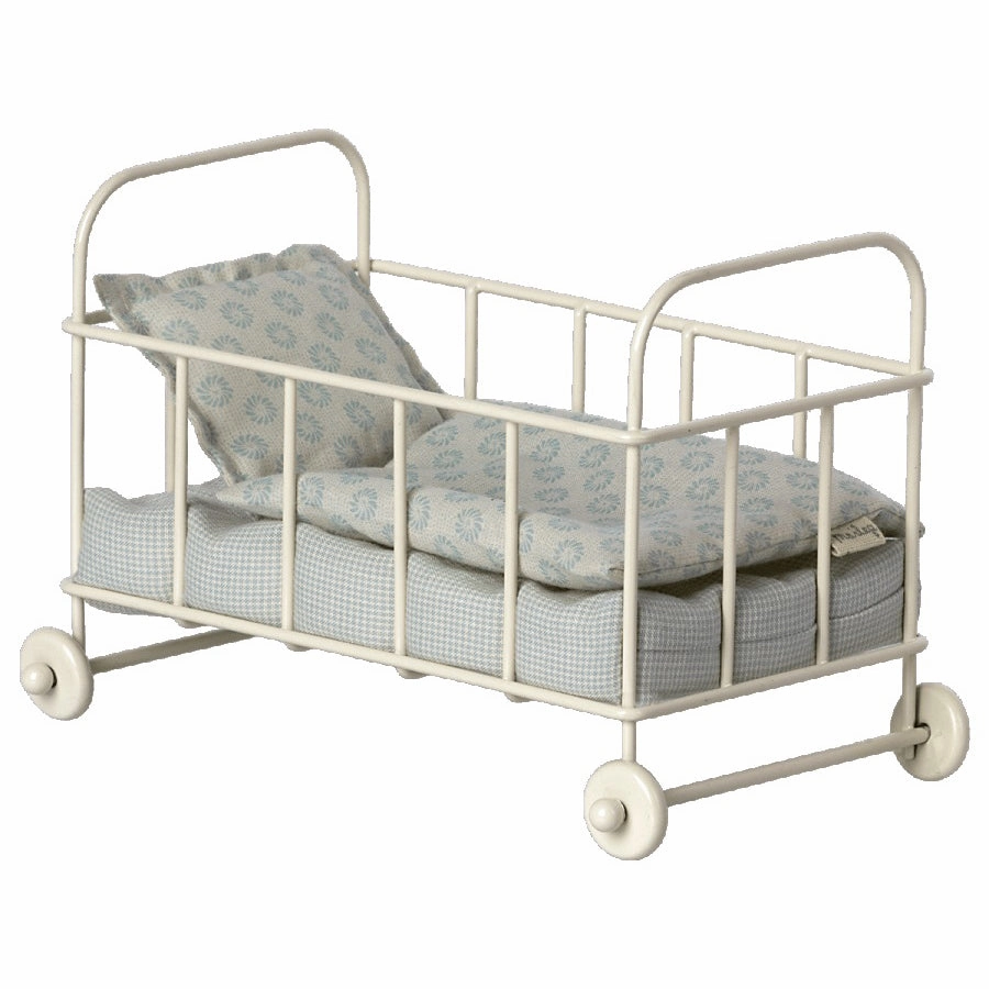 Maileg Cot Bed, Micro - Blue