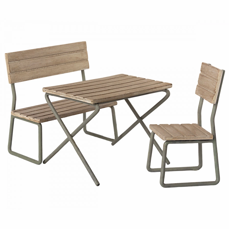 Maileg Garden Set, Table W. Chair and Bench