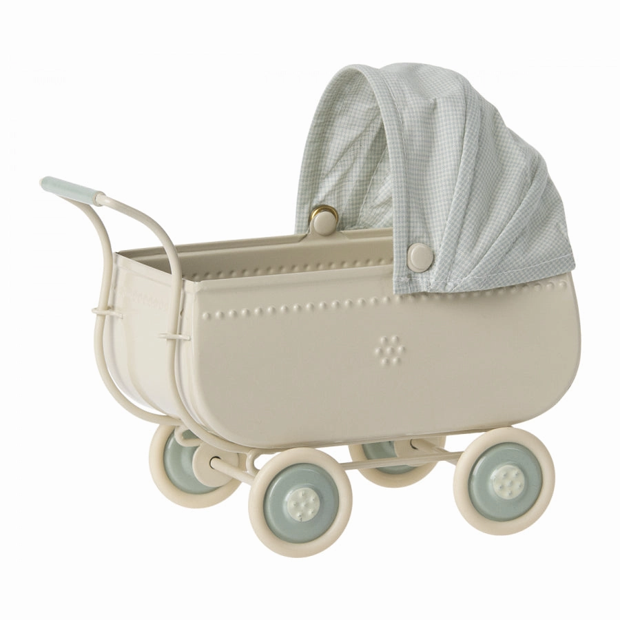 Maileg Pram, Micro - Blue