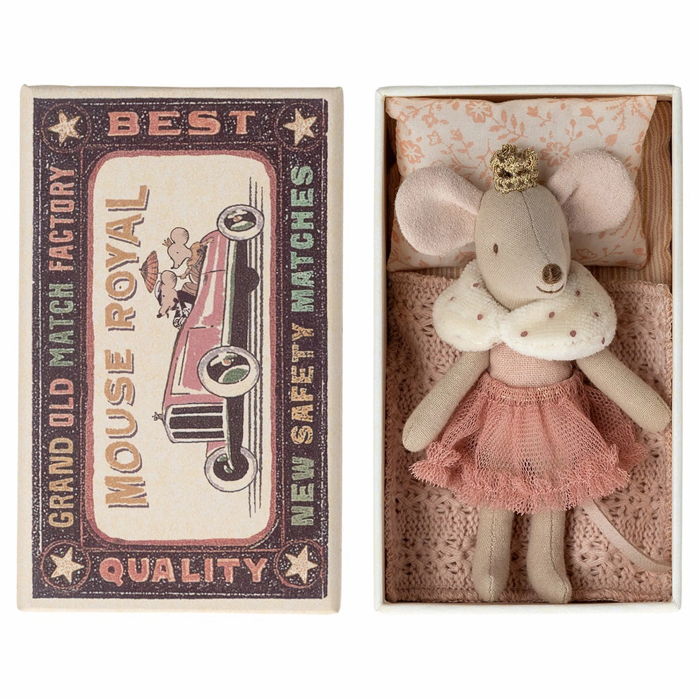 Maileg Princess Mouse, Little Sister in Matchbox