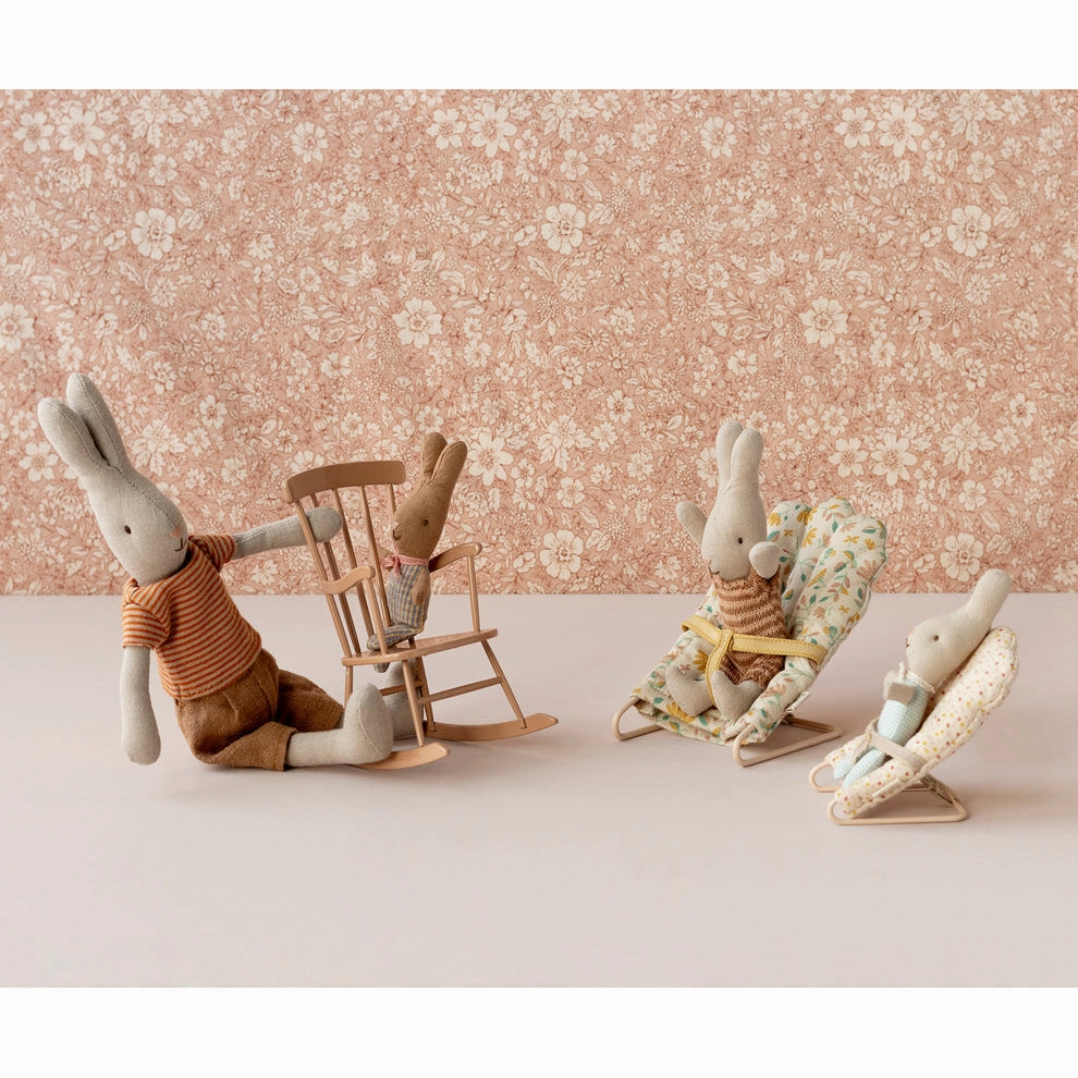 Maileg Rabbit, My - Rose/Blue Check