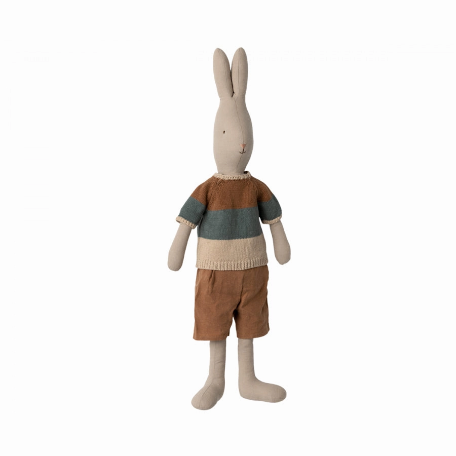 Maileg Rabbit Size 4, Classic - Knitted Shirt and Shorts