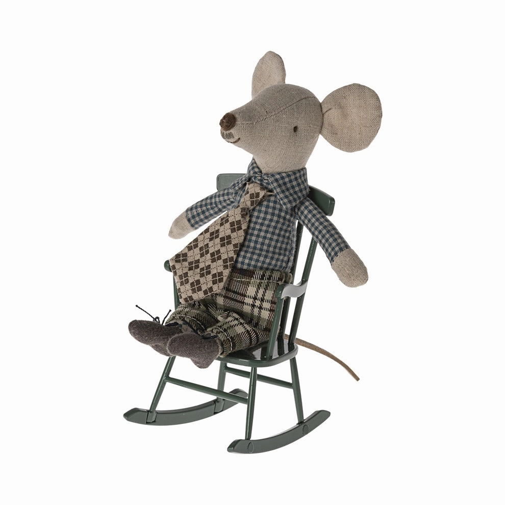 Maileg Rocking Chair, Mouse - Dark Green