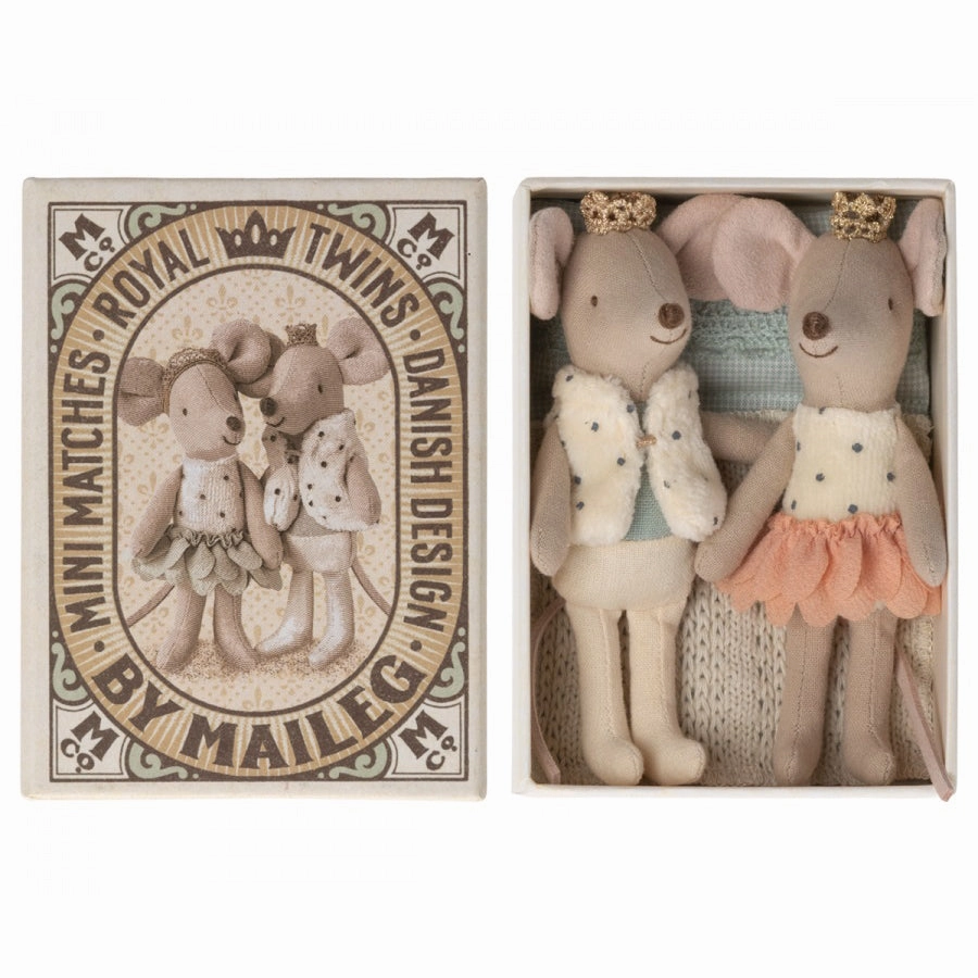 Maileg Royal Twins Mice, Little Sister and Brother in Box