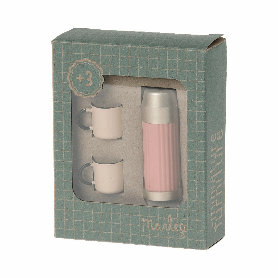 Maileg Thermos and Cups - Soft Coral