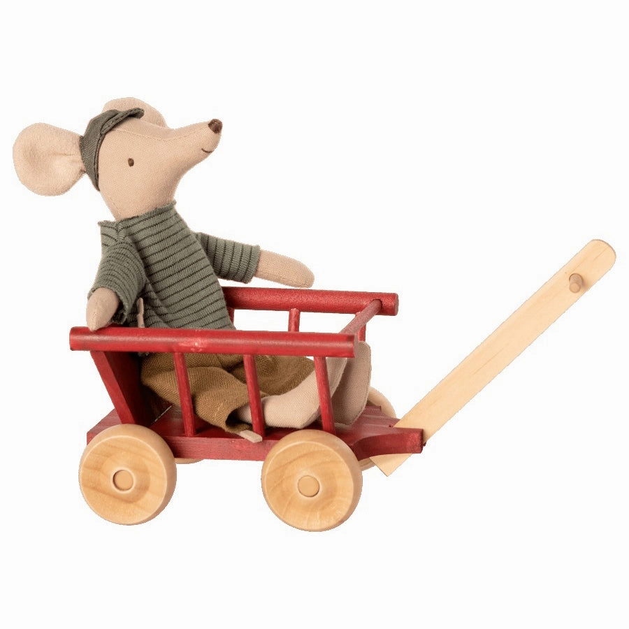 Maileg Wagon, Micro - Dusty Red