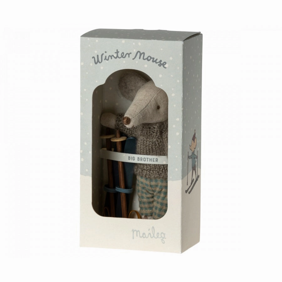Maileg Winter Mouse with Ski Set, Big Brother