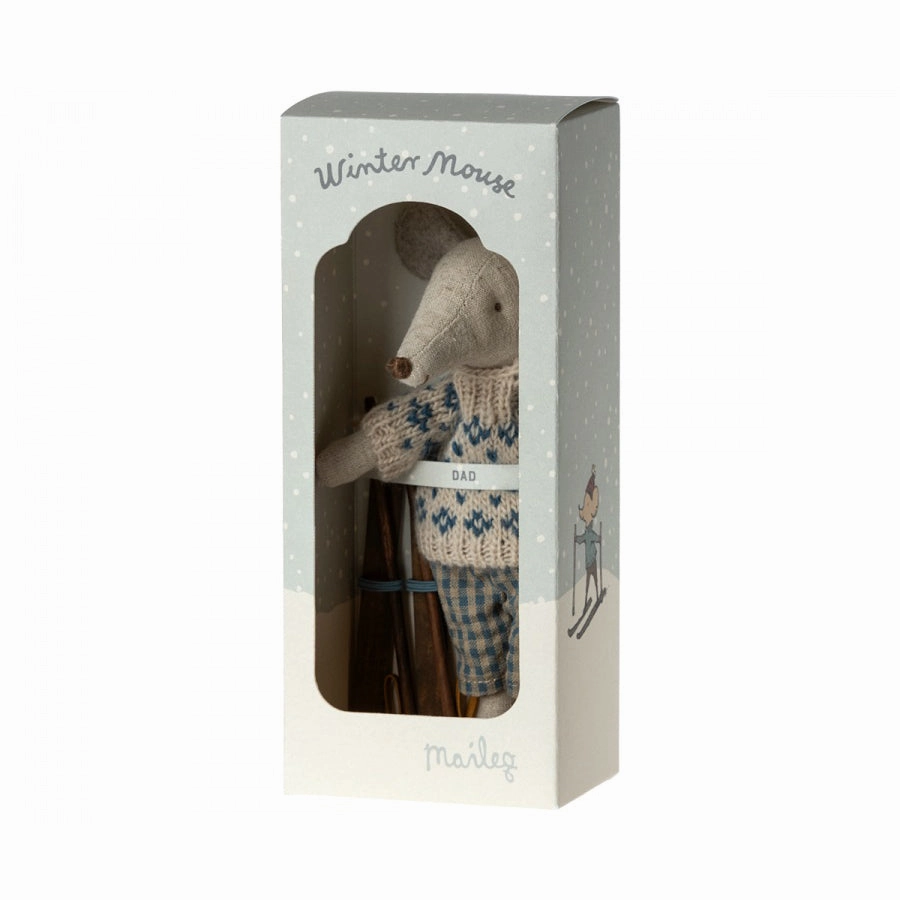 Maileg Winter Mouse with Ski Set, Dad