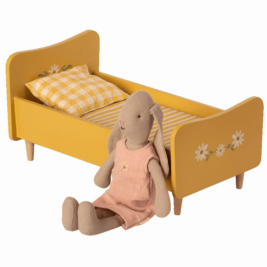Maileg Wooden Bed, Mini Yellow