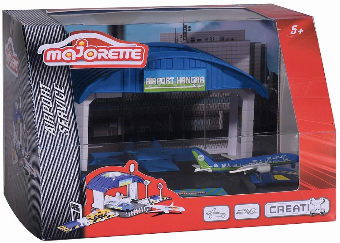 MAJORETTE -  AIRPORT PLAYSET CREATIX AIRPORT HANGAR 1 AIRPLANE